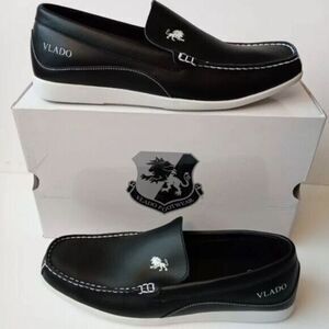 NIB Vlado Footwear Elite Men’s Black Leather Loafer Slip Ons - Size 9.5